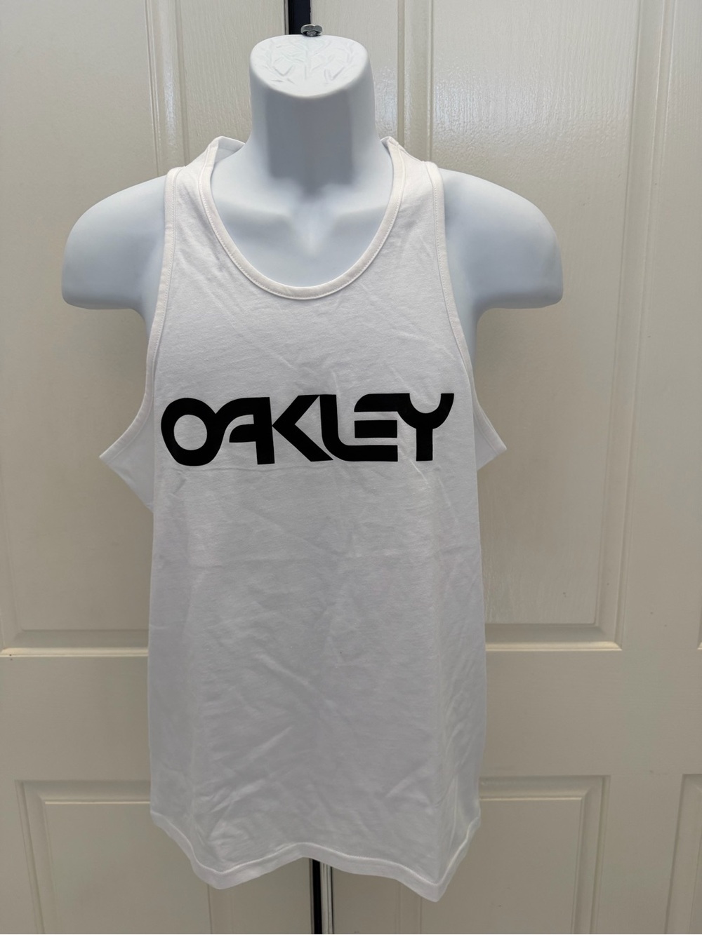 Oakley White Tank Top with Black Logo XS